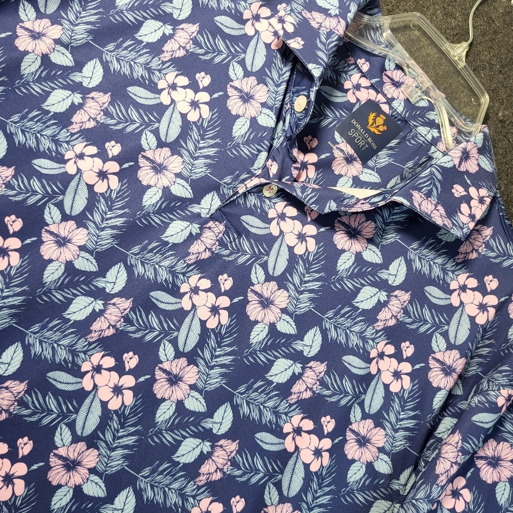 Donald Ross Sport Floral Print Golf Polo Men's - Picture 2 of 9